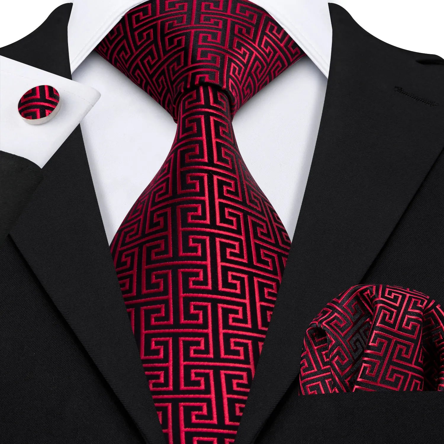 The Burgundy Rose Silk Tie Set