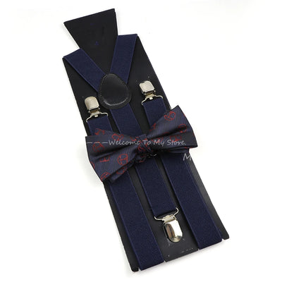 The Langford Striped Suspenders & Bowtie Set