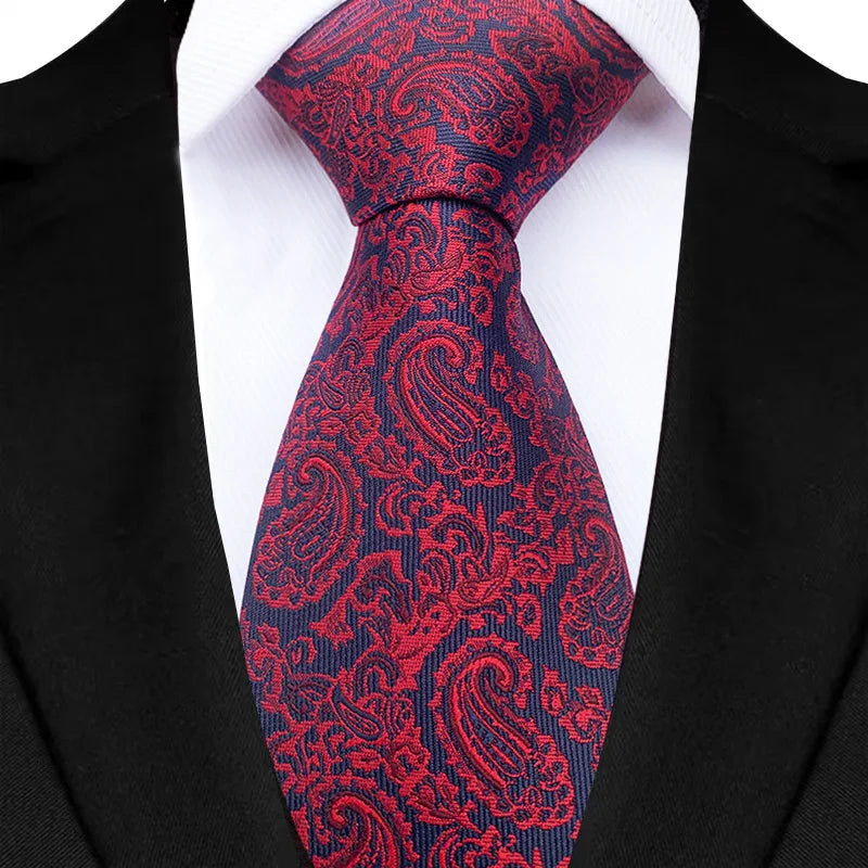 VelvetLine™ Classic Dark Red Paisley Tie (8CM)