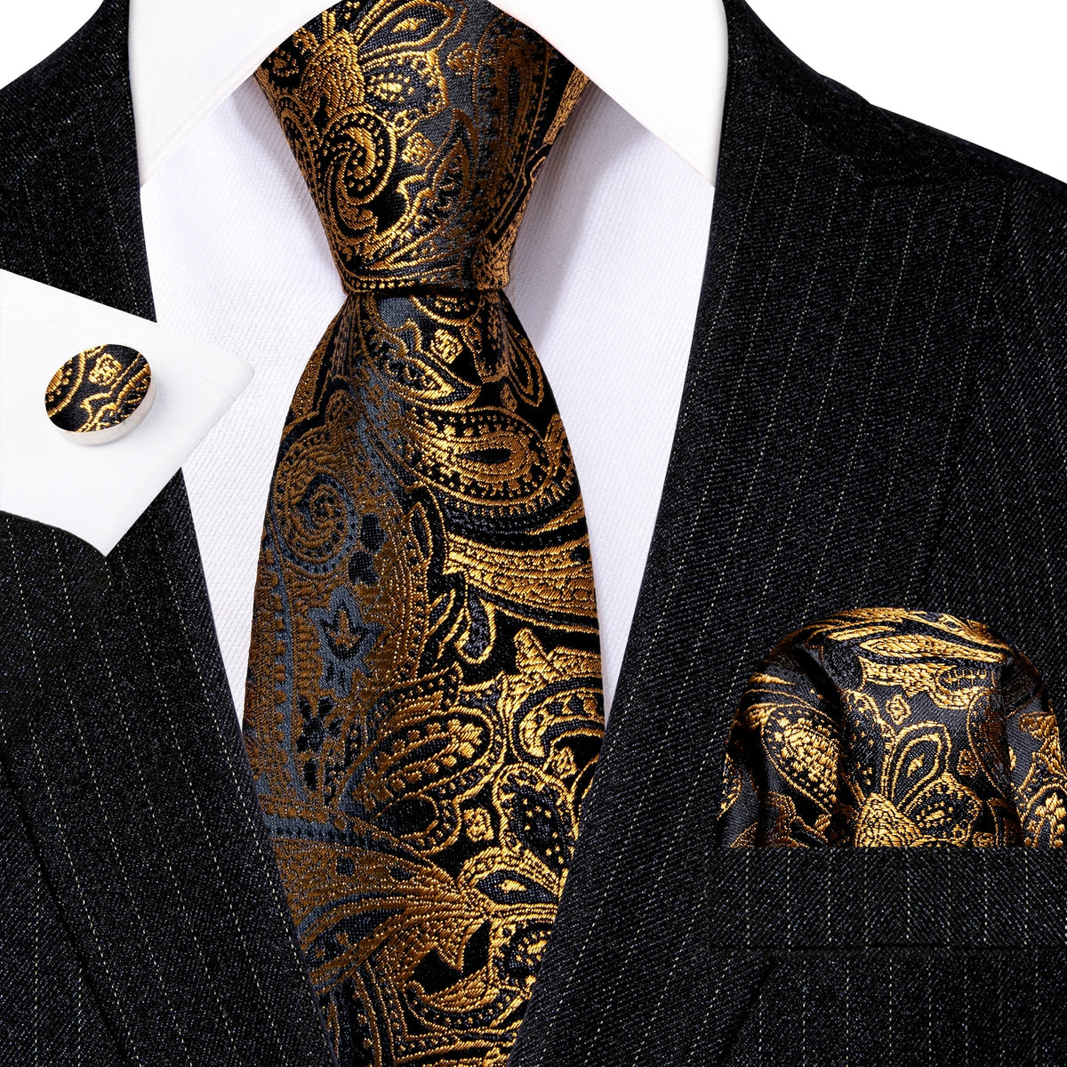 Golden Hour Jacquard Tie & Accessories Set