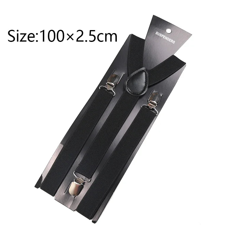 Elegant Elastic Y-Back Suspenders – Adjustable Unisex Braces in 26 Colors