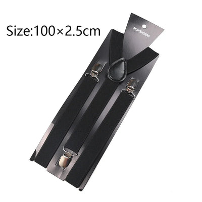 Elegant Elastic Y-Back Suspenders – Adjustable Unisex Braces in 26 Colors