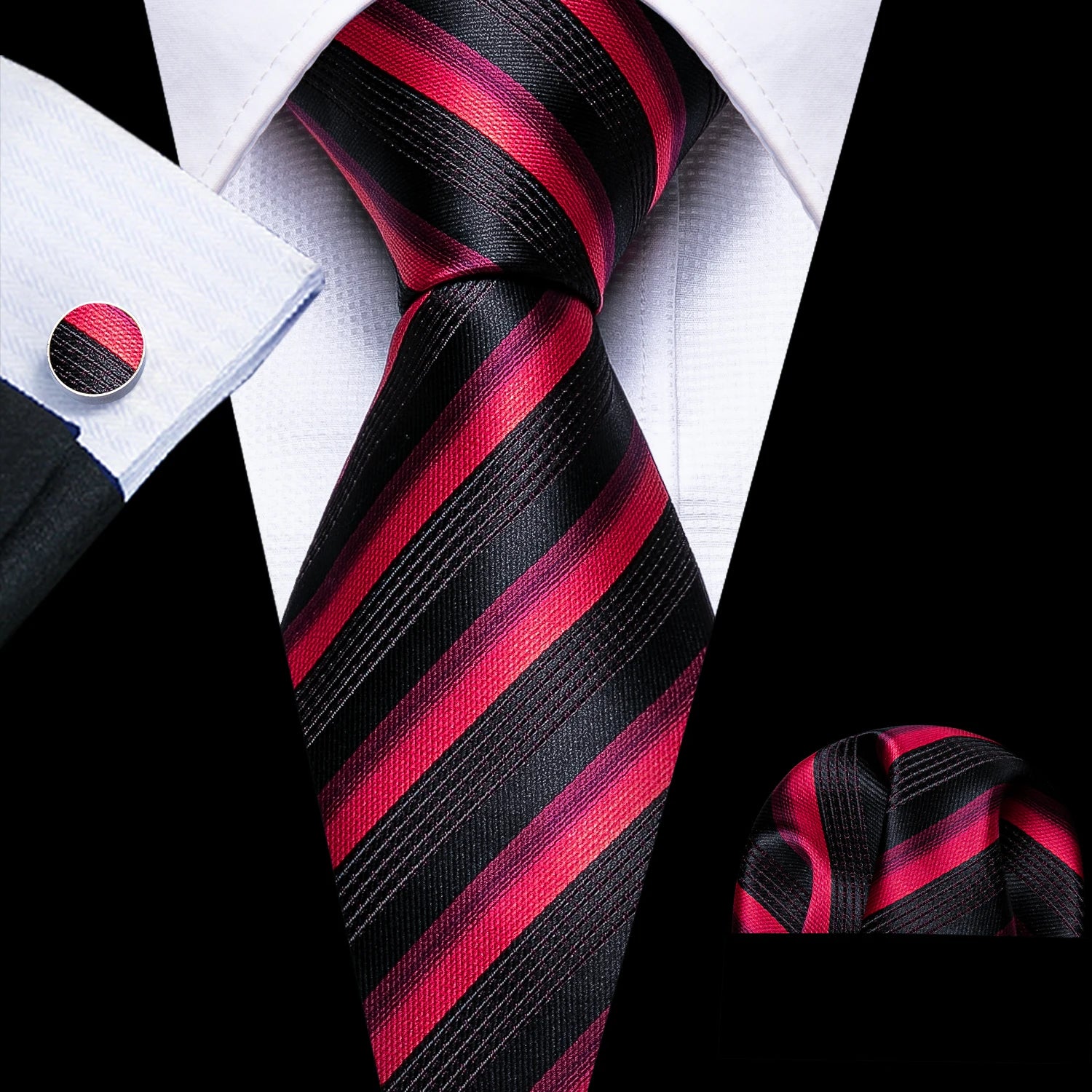 The Burgundy Rose Silk Tie Set