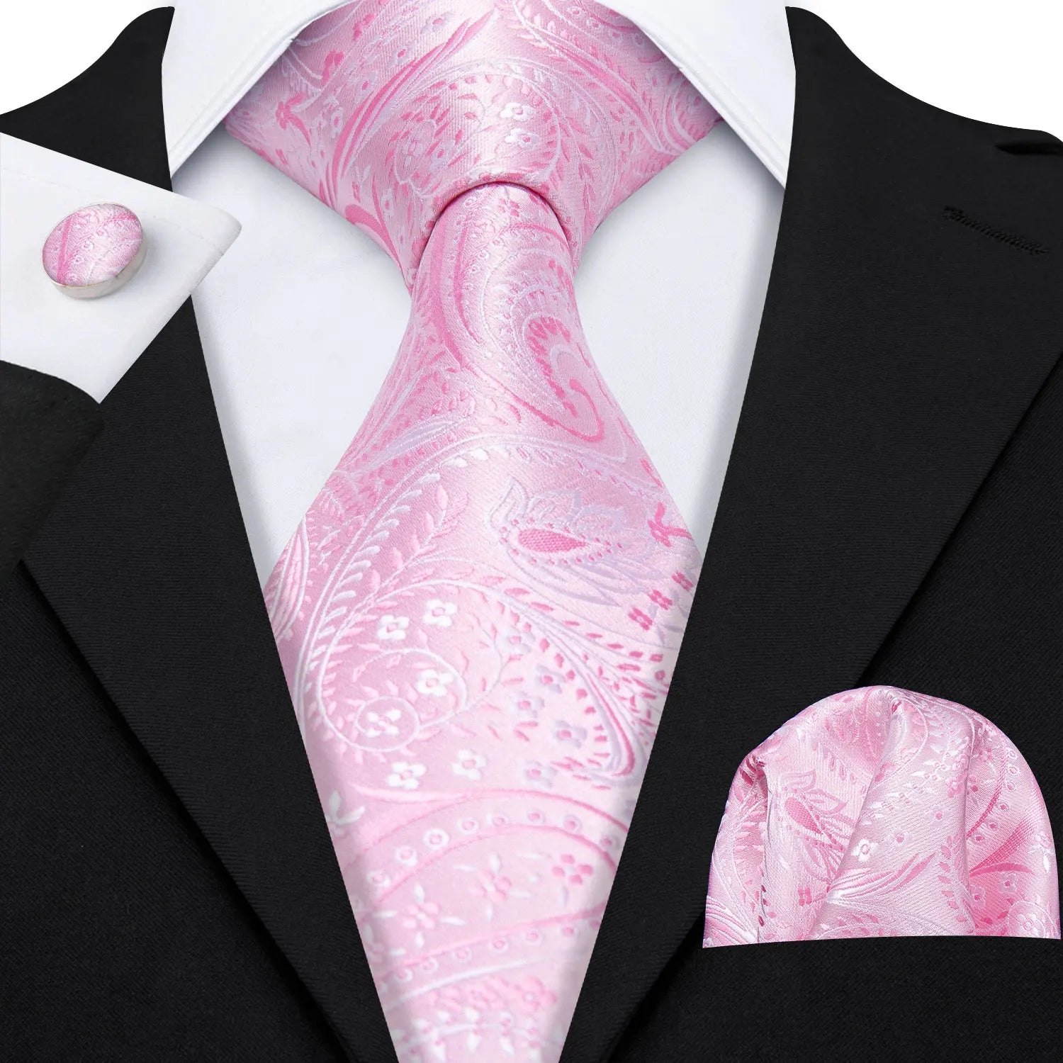 The Pink Coral Silk Tie Set