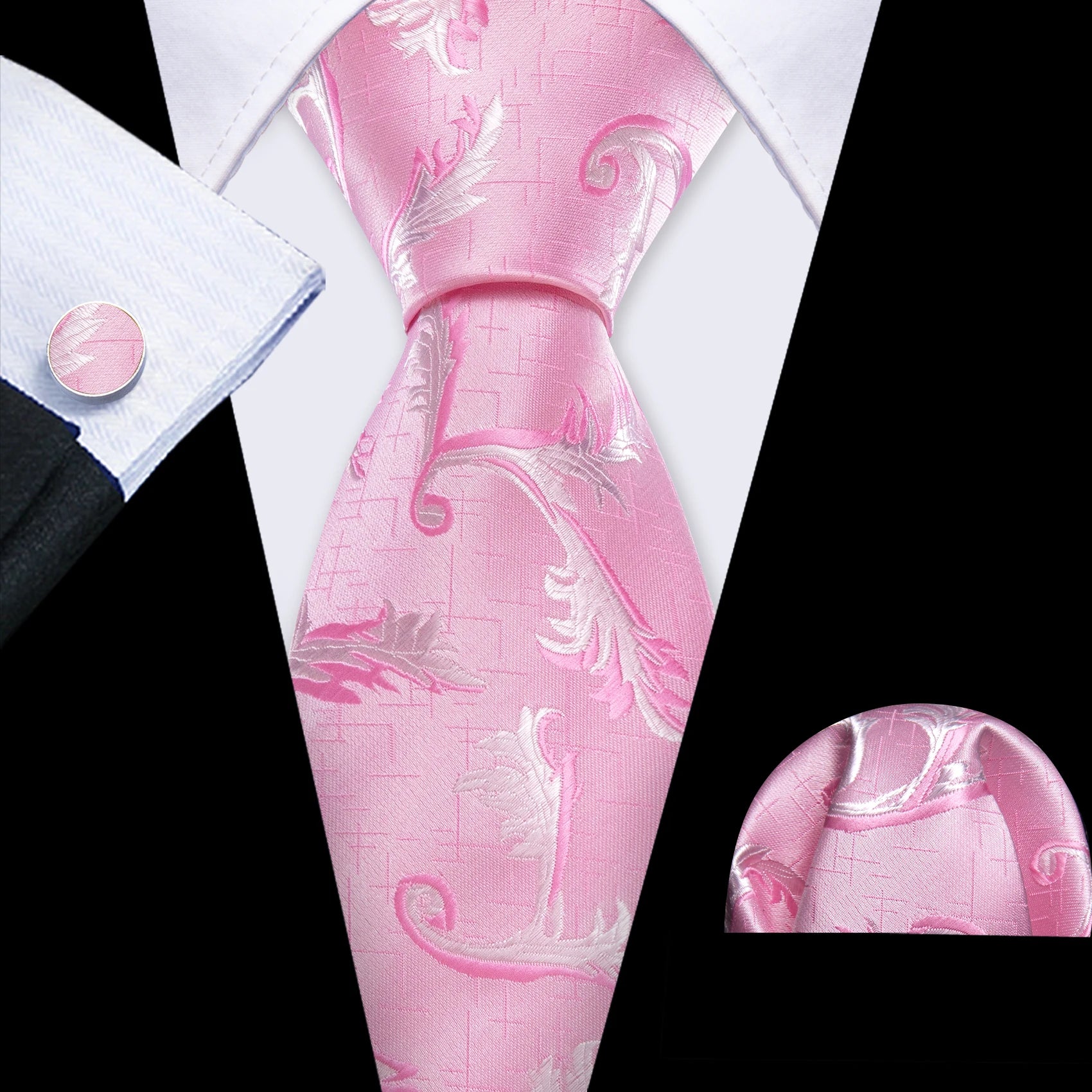 The Pink Coral Silk Tie Set
