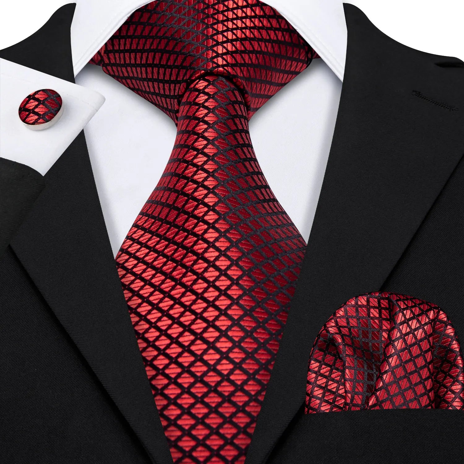 The Burgundy Rose Silk Tie Set