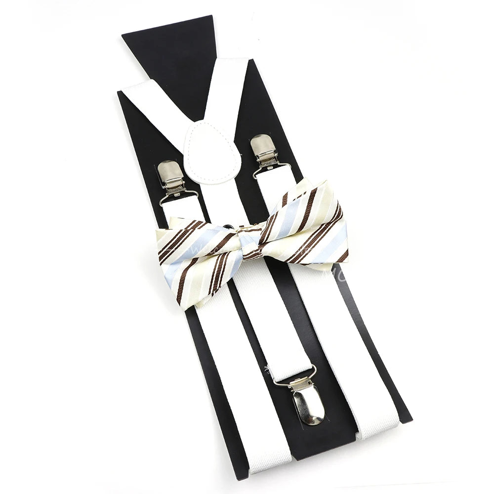 The Langford Striped Suspenders & Bowtie Set