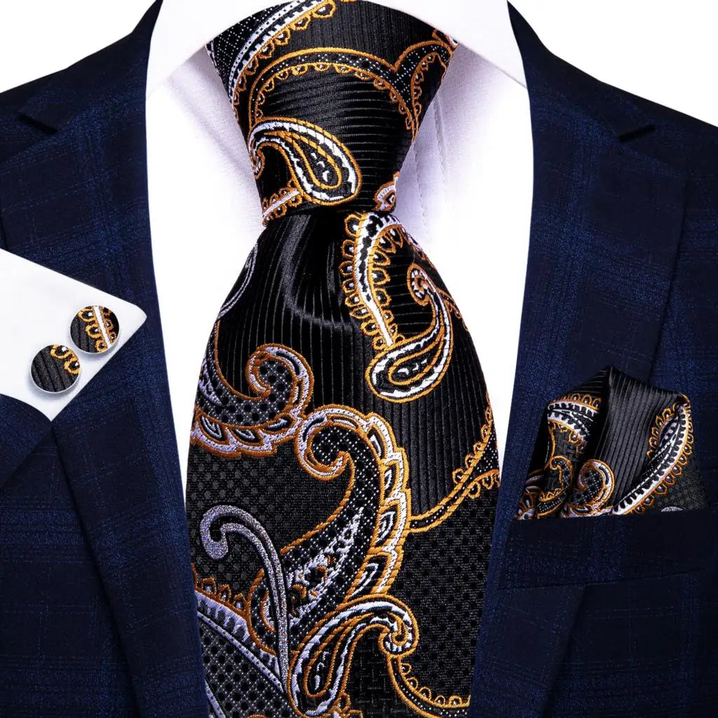 Navy & Gold Regal Paisley