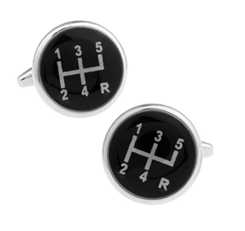 Classic Engine Motif Brass Cufflinks