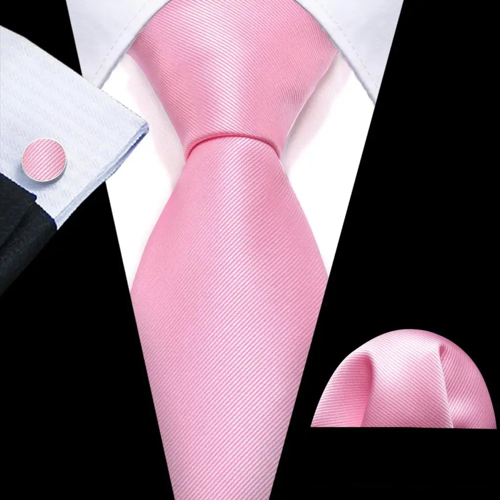 The Pink Coral Silk Tie Set