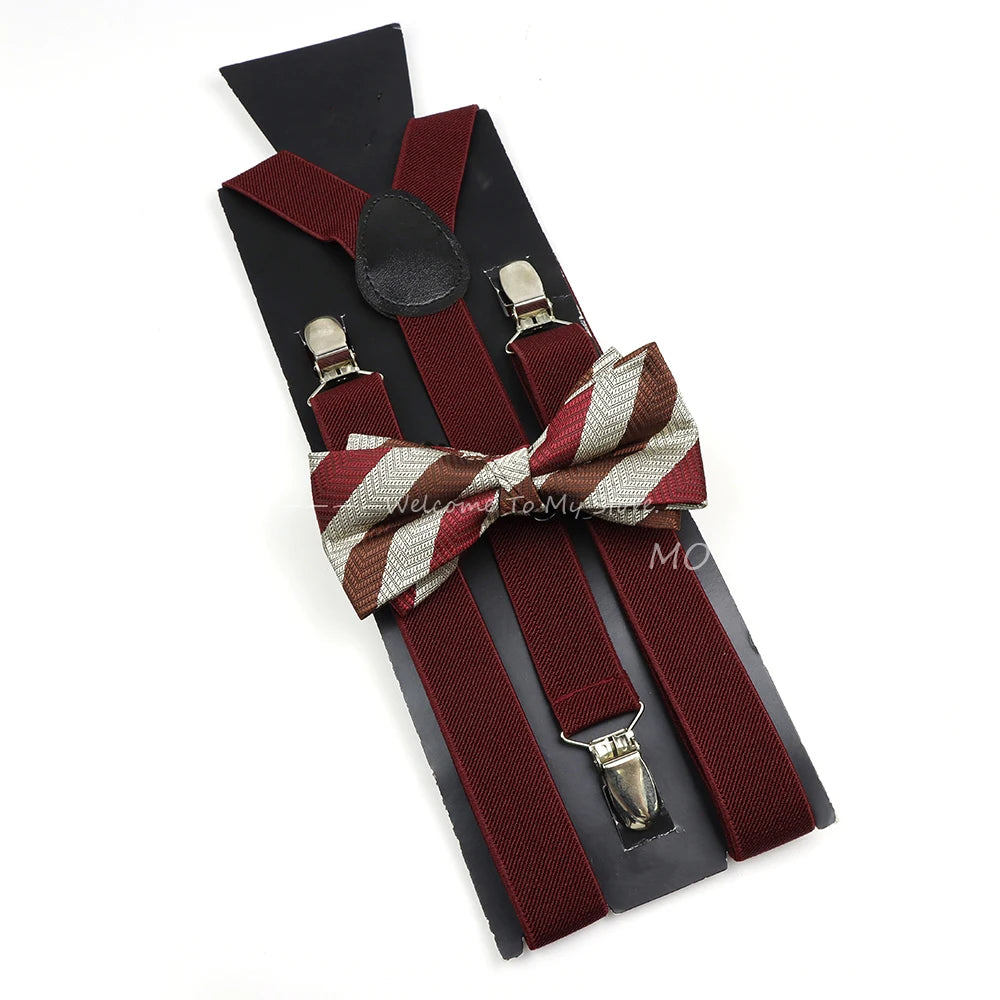 The Langford Striped Suspenders & Bowtie Set