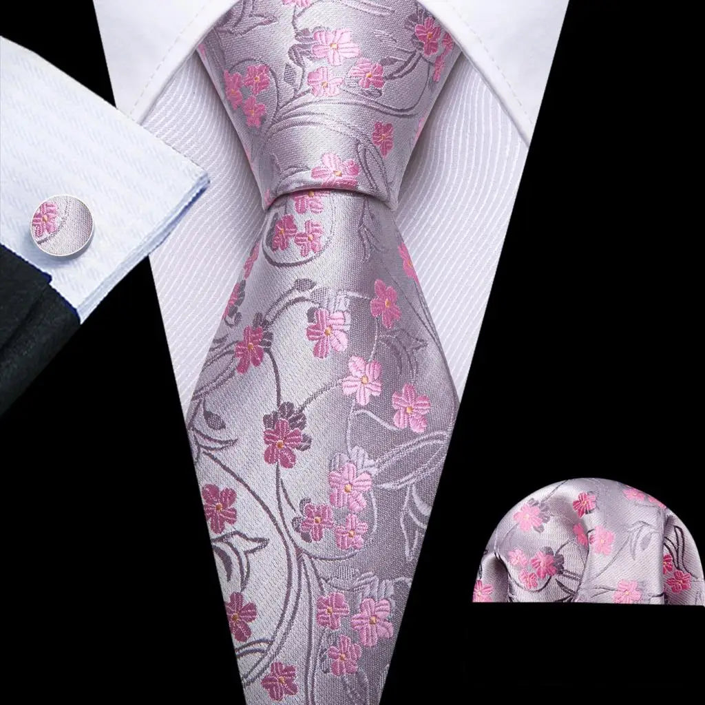 The Pink Coral Silk Tie Set