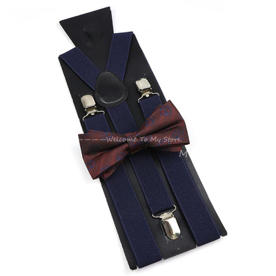 The Langford Striped Suspenders & Bowtie Set