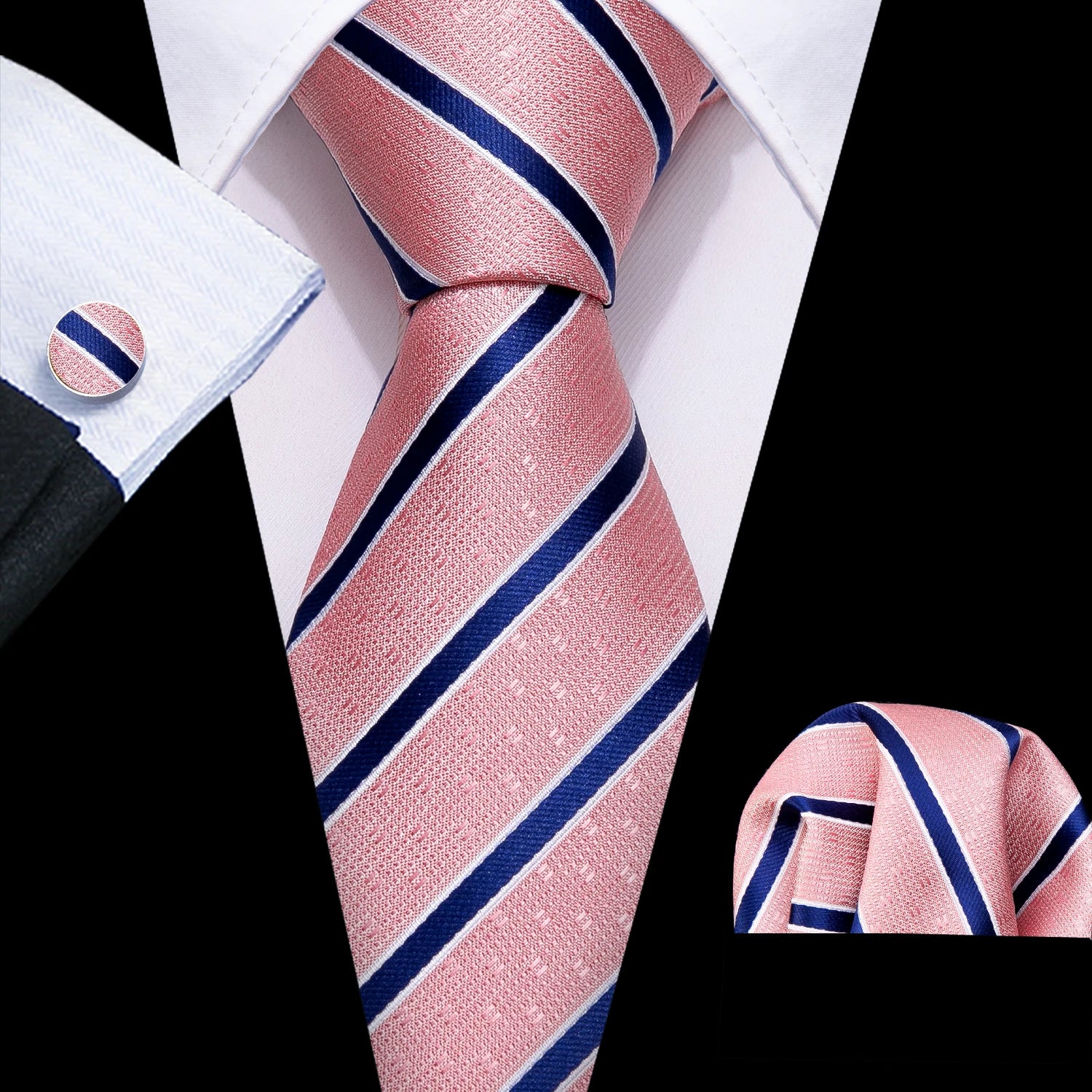 The Pink Coral Silk Tie Set