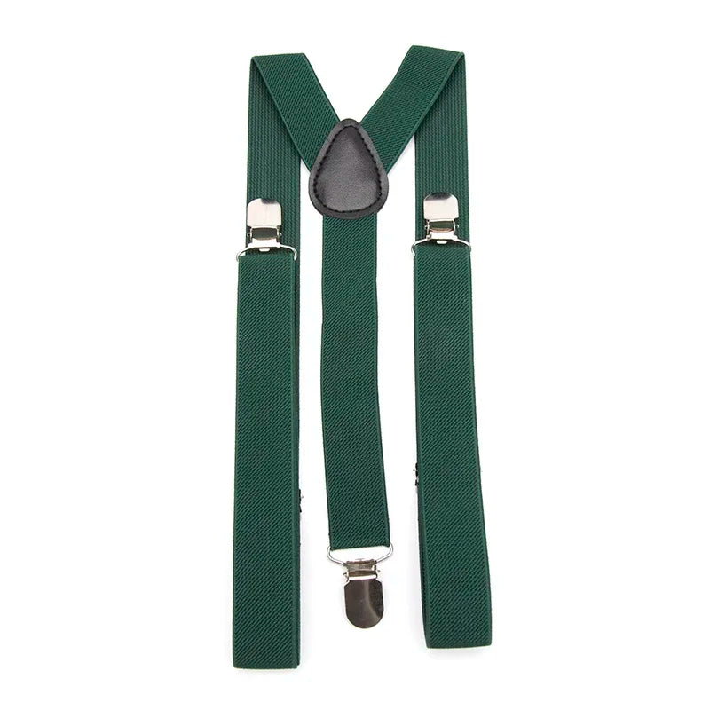 Elegant Elastic Y-Back Suspenders – Adjustable Unisex Braces in 26 Colors