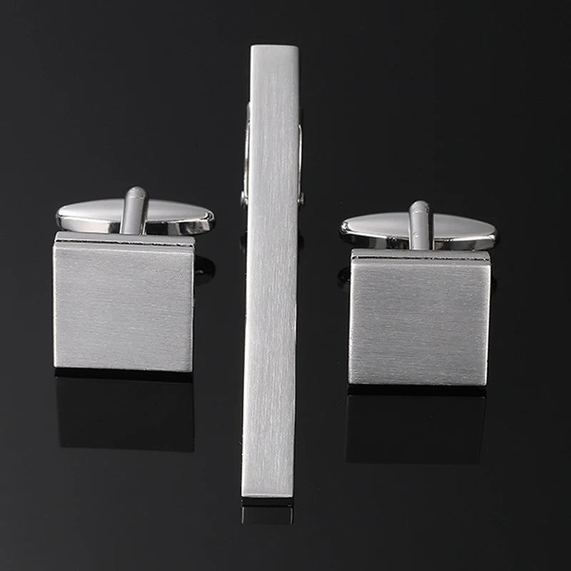Classic Laser-Engraved Tie Clip & Cufflink Set