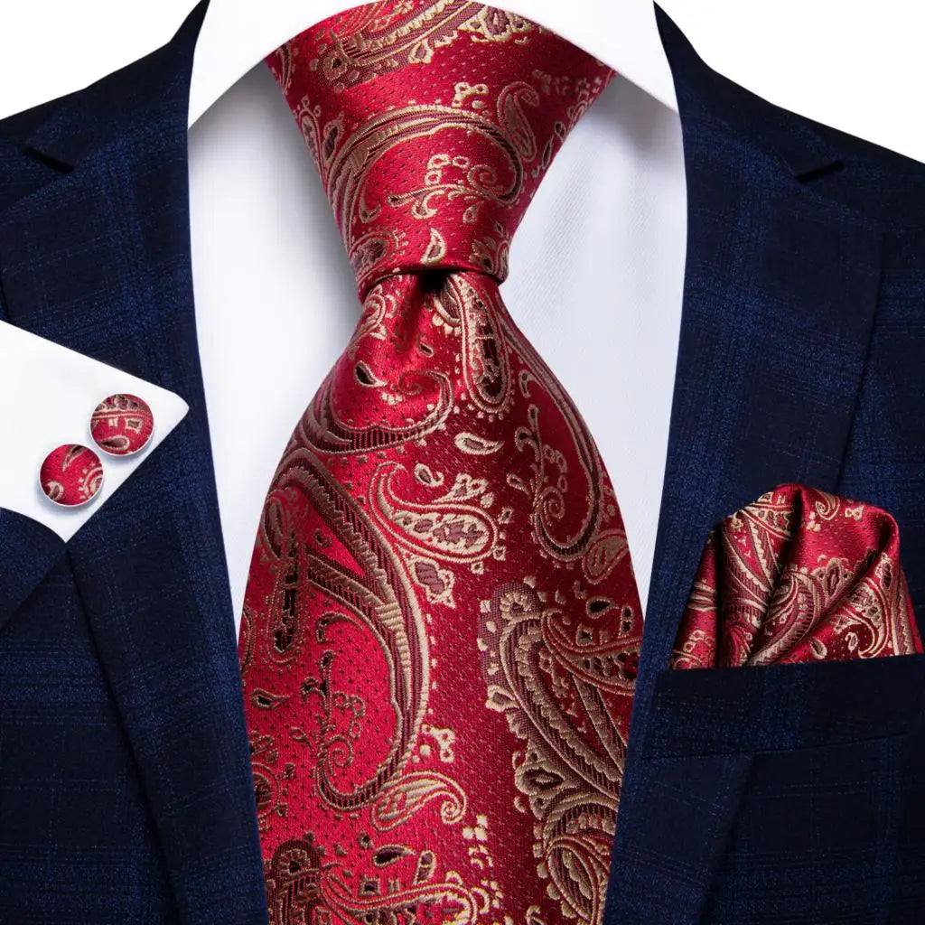 Burgundy Monarch™ Silk Tie Set