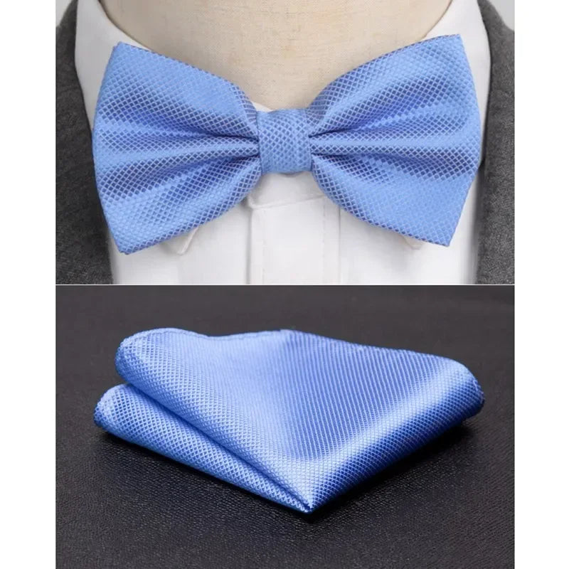 Velvero™ 2-Piece Bowtie & Cravat Set – Solid Color Formal Accessory for Weddings & Events
