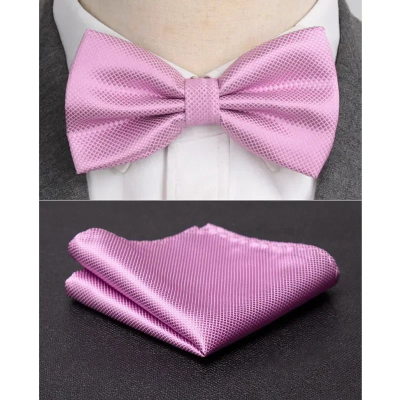 Velvero™ 2-Piece Bowtie & Cravat Set – Solid Color Formal Accessory for Weddings & Events