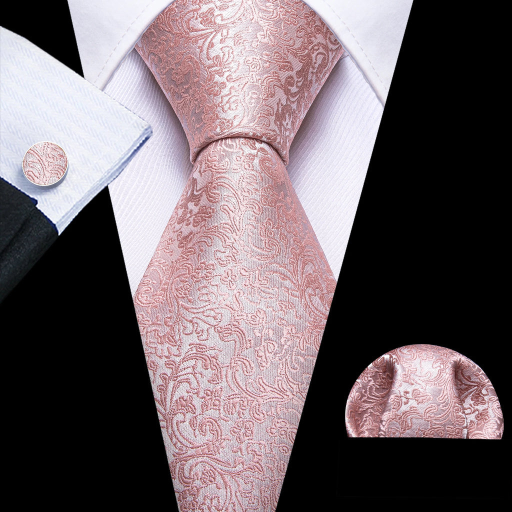 The Pink Coral Silk Tie Set