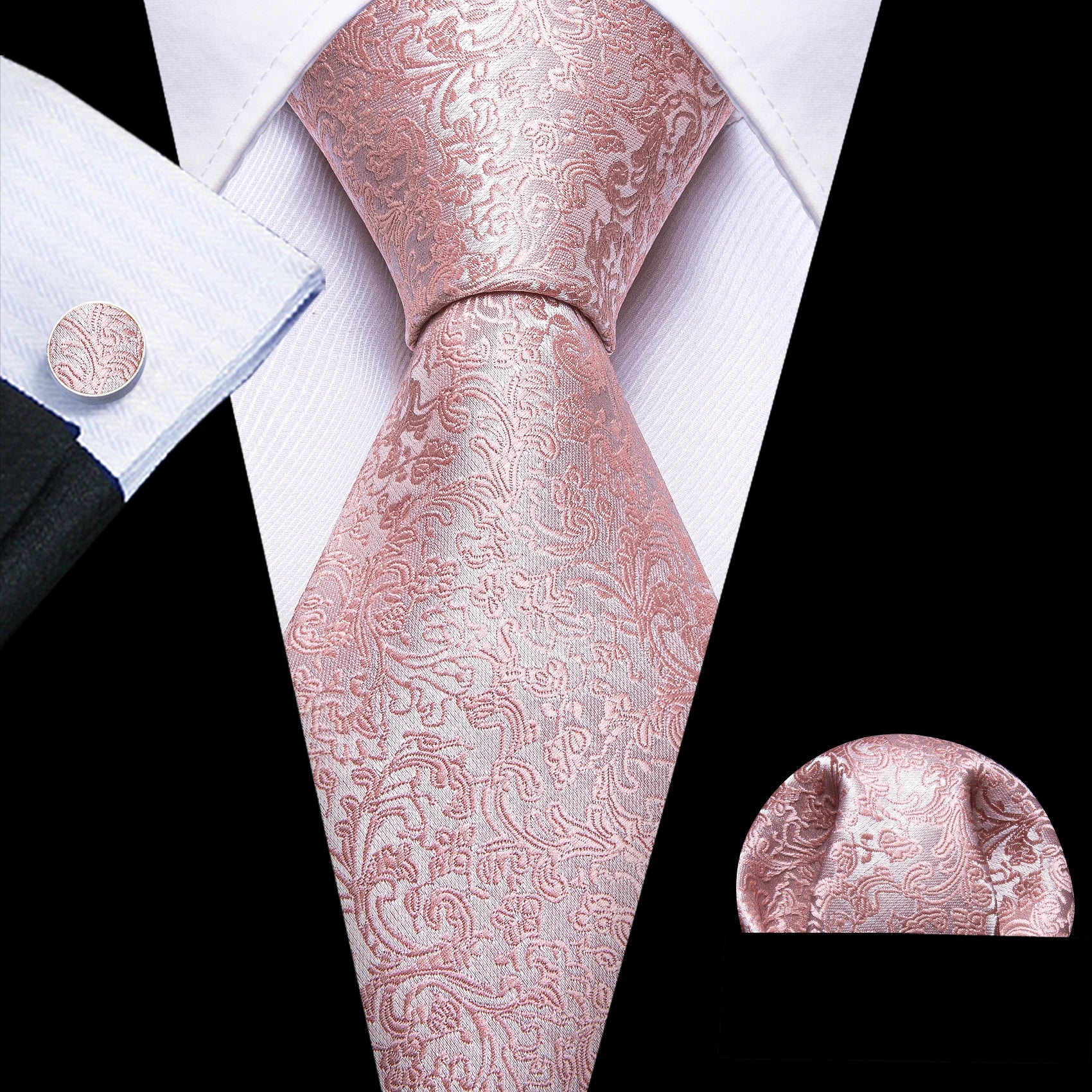 The Pink Coral Silk Tie Set