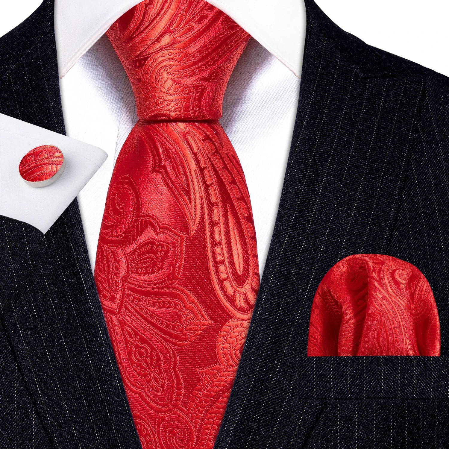 The Burgundy Rose Silk Tie Set