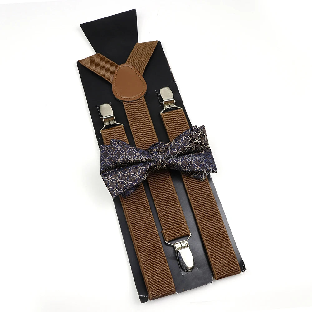 The Langford Striped Suspenders & Bowtie Set