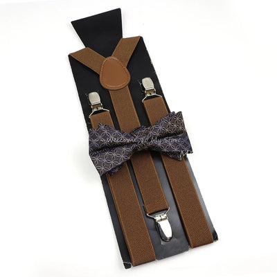 The Langford Striped Suspenders & Bowtie Set