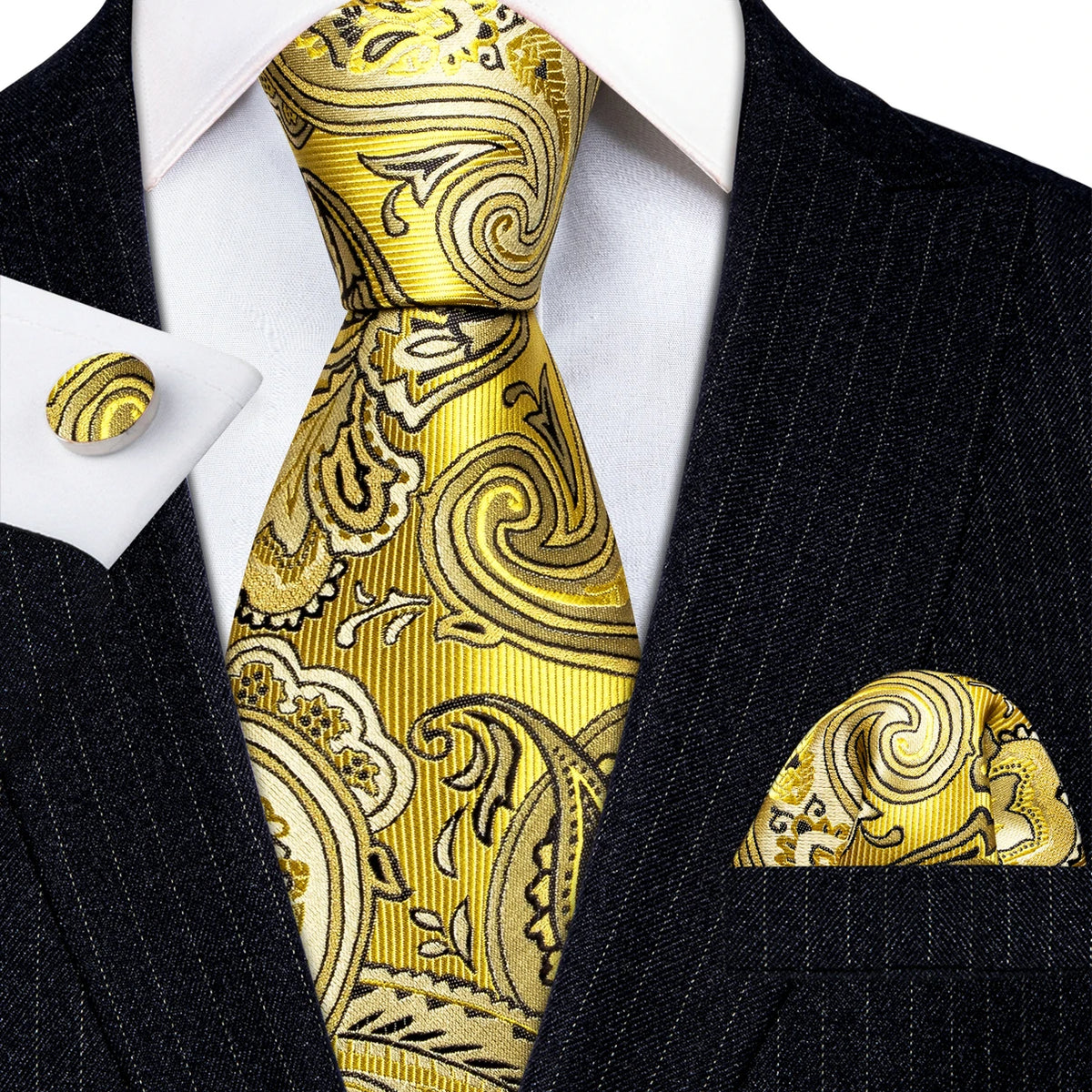 Golden Hour Jacquard Tie & Accessories Set