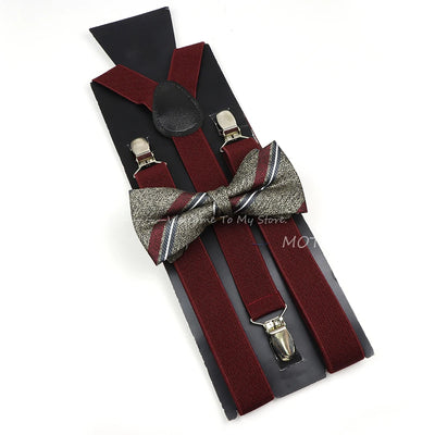 The Langford Striped Suspenders & Bowtie Set