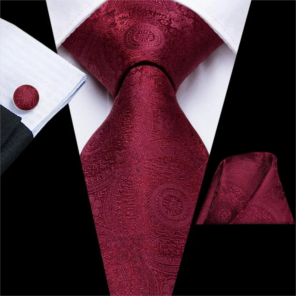 Burgundy Monarch™ Silk Tie Set