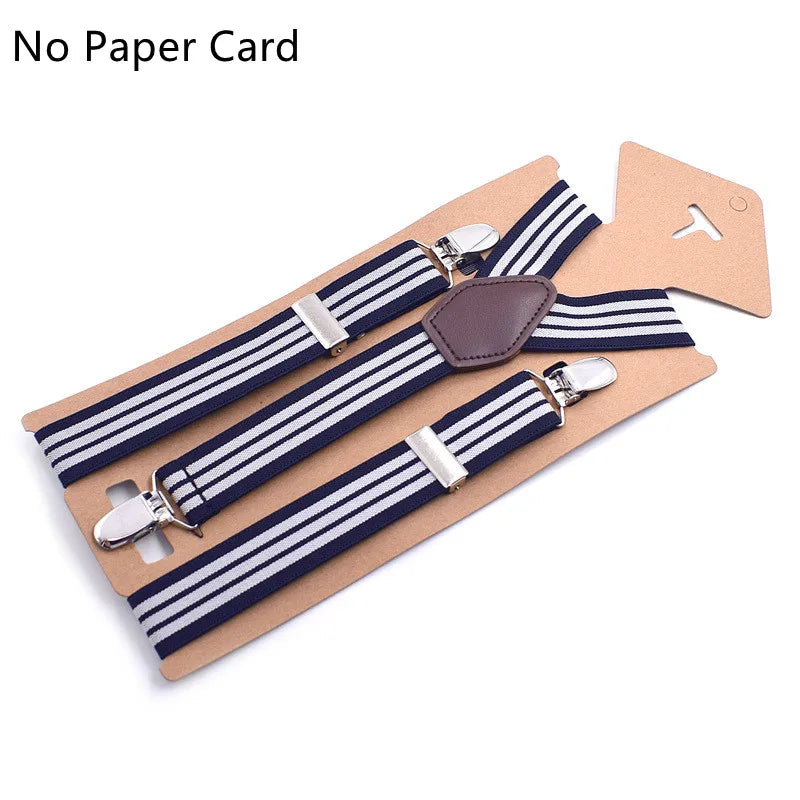 Hbright Classic 3-Clip Adjustable Suspenders – Striped Elastic Braces for Men