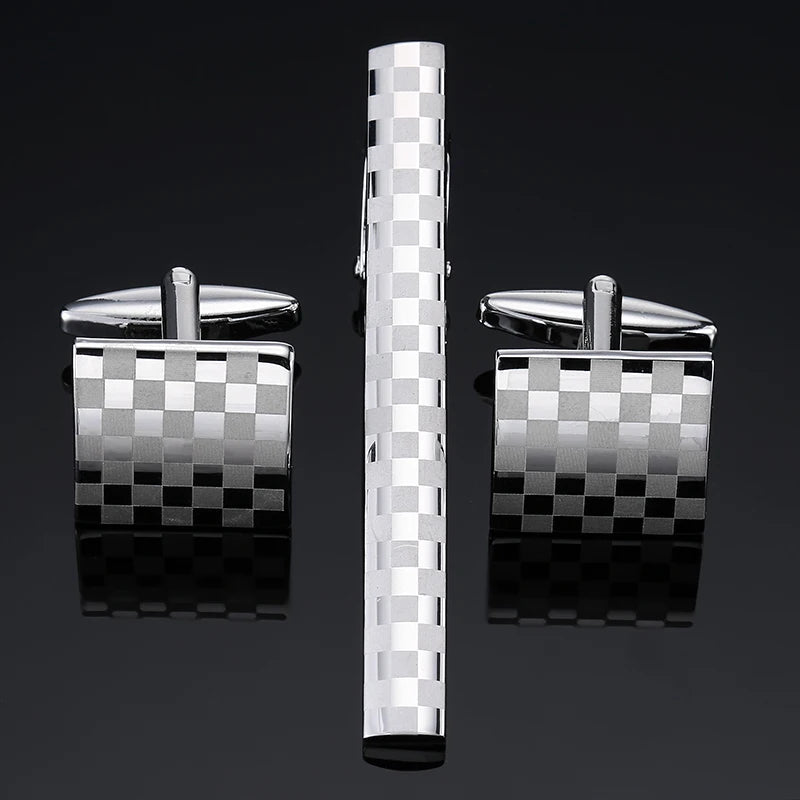 Classic Laser-Engraved Tie Clip & Cufflink Set