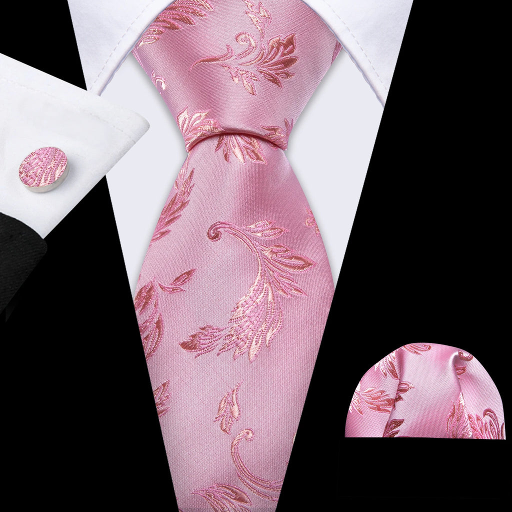 The Pink Coral Silk Tie Set