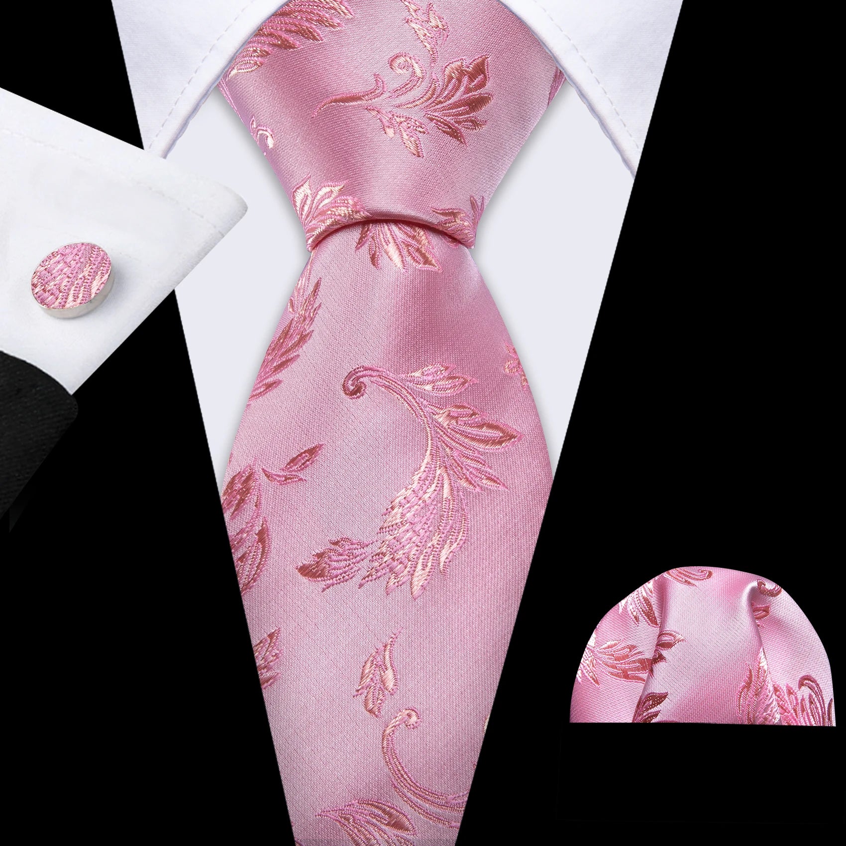 The Pink Coral Silk Tie Set