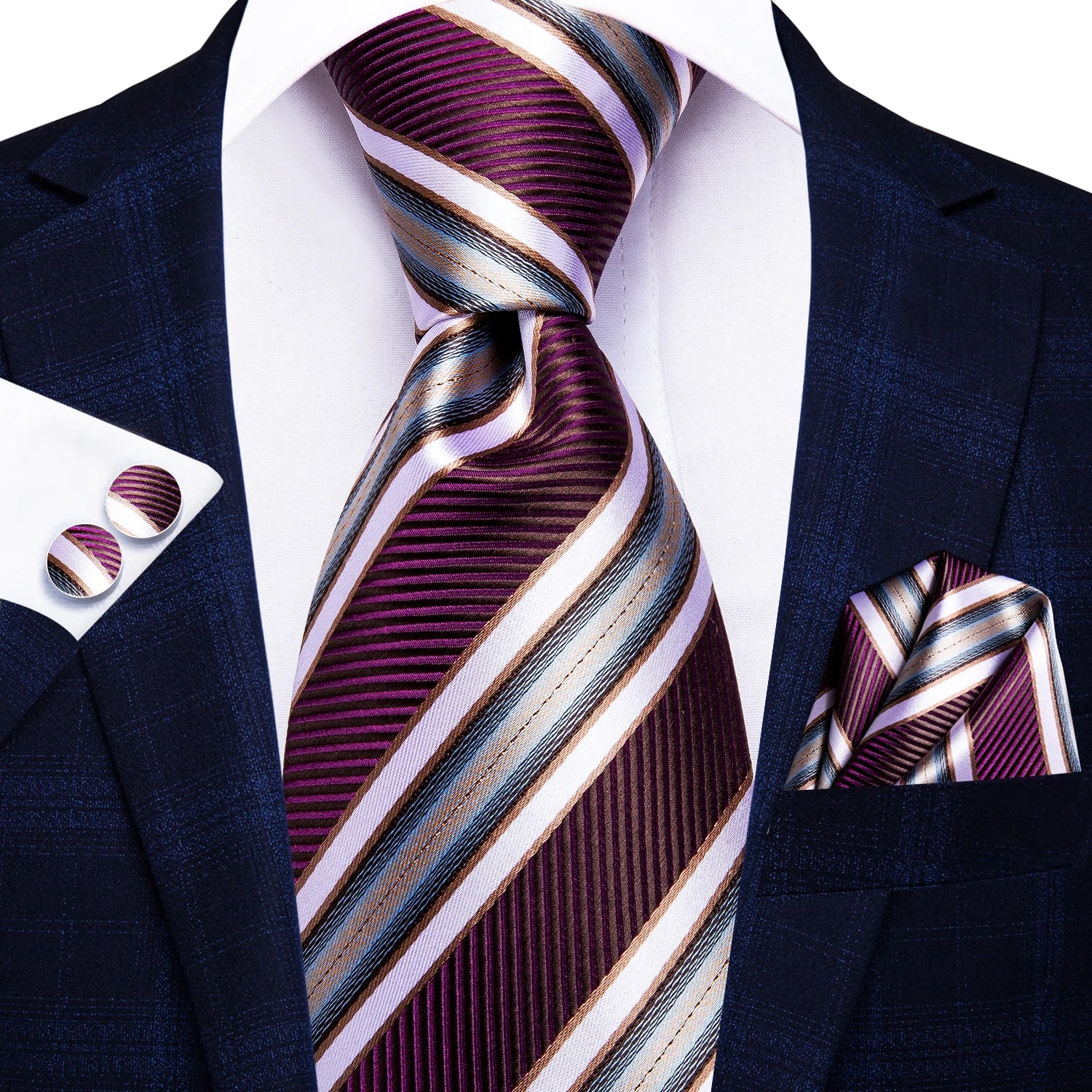 Regal Stripes Men’s Tie Set