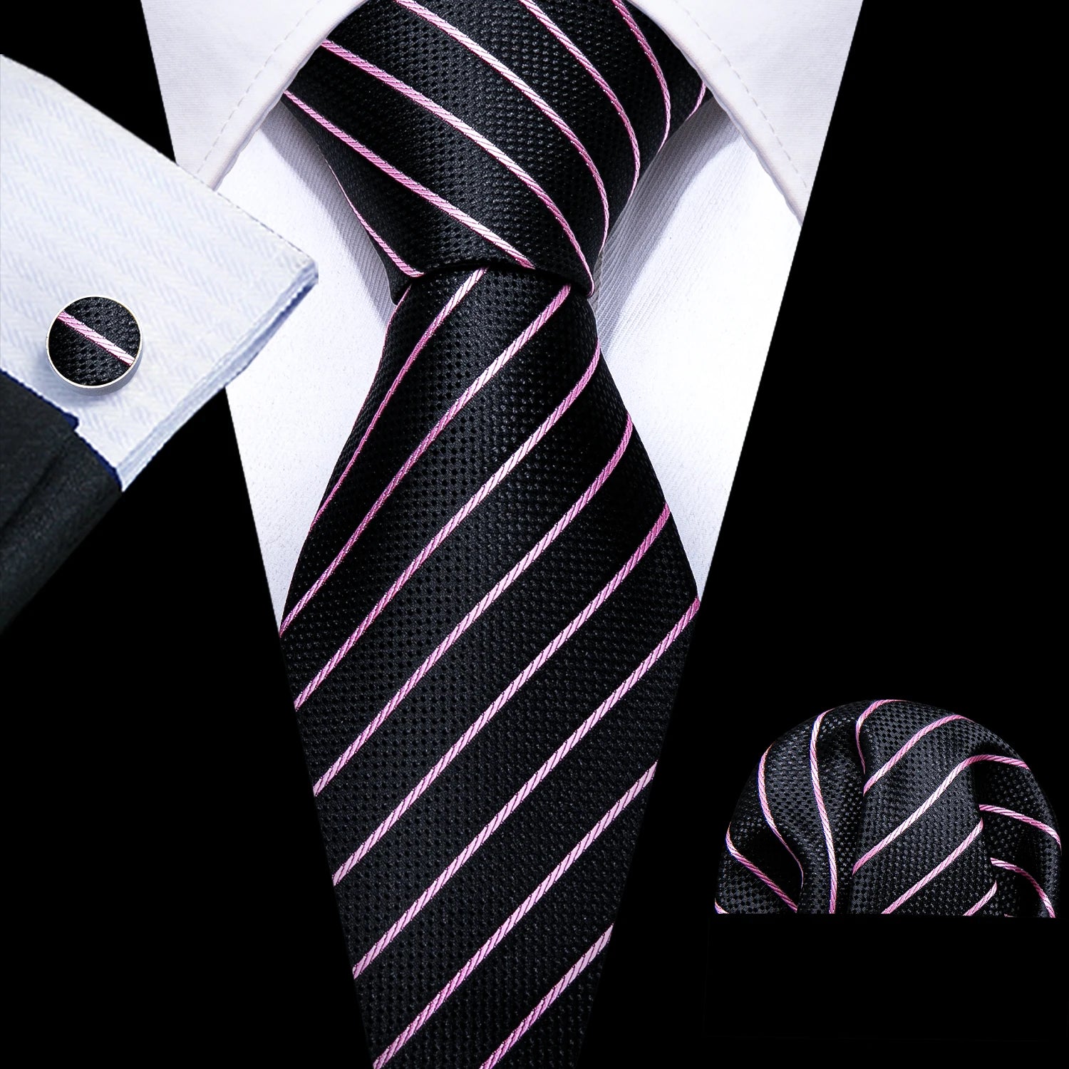 The Pink Coral Silk Tie Set