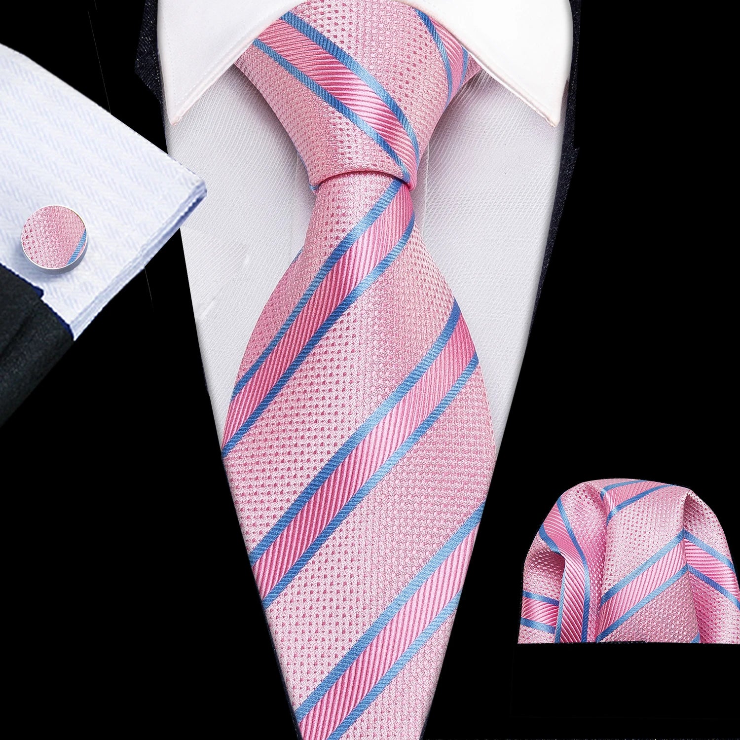The Pink Coral Silk Tie Set