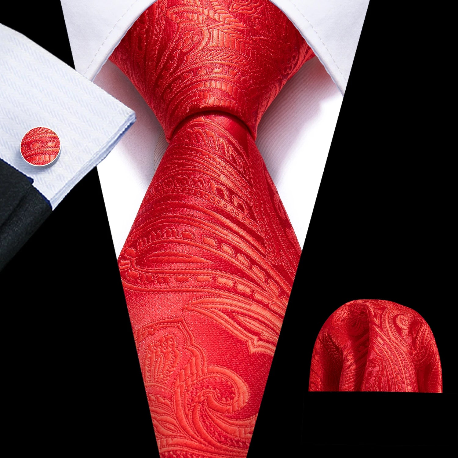 The Burgundy Rose Silk Tie Set
