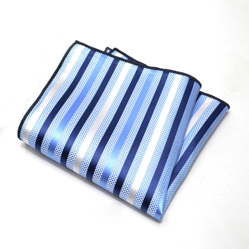 25cm Men’s Classic Paisley Striped Pocket Square – Elegant Handkerchief for Suit & Wedding