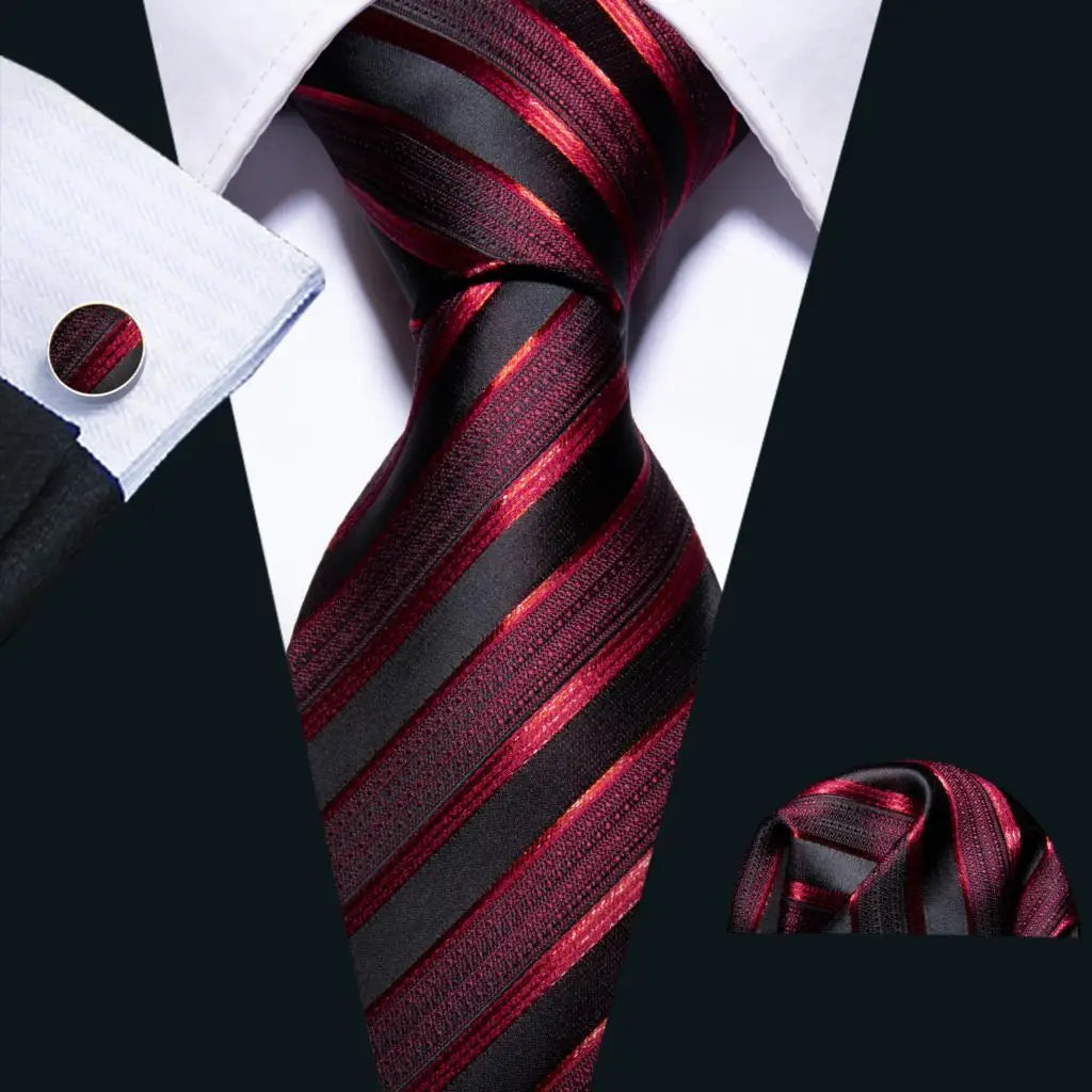 The Burgundy Rose Silk Tie Set