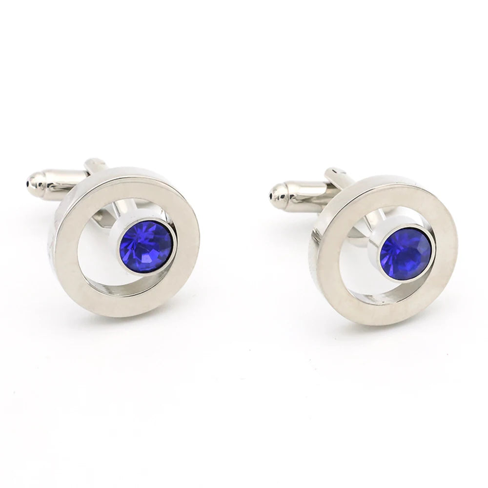 Crystal Heart Brass Cufflinks