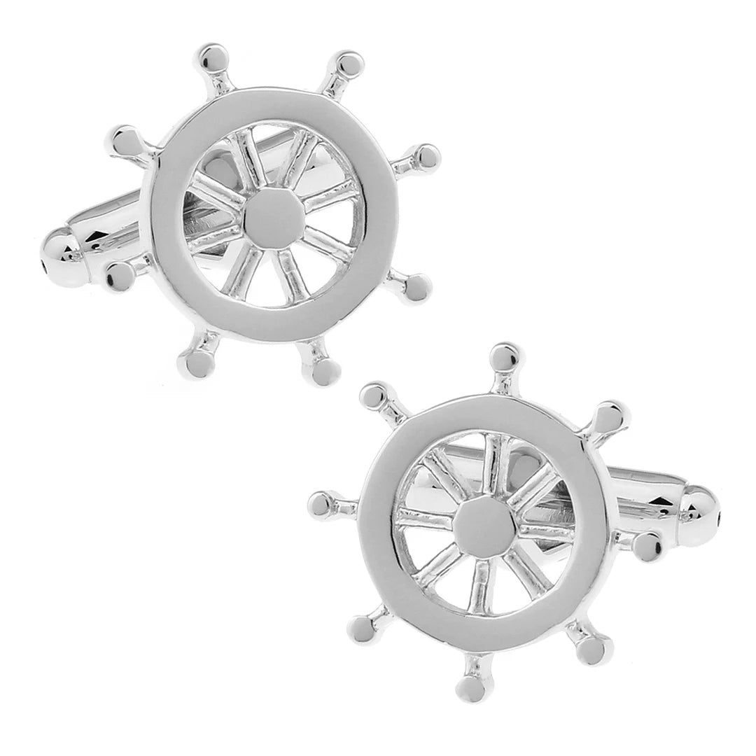 Classic Engine Motif Brass Cufflinks