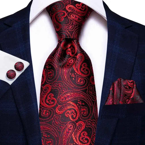 Burgundy Monarch™ Silk Tie Set