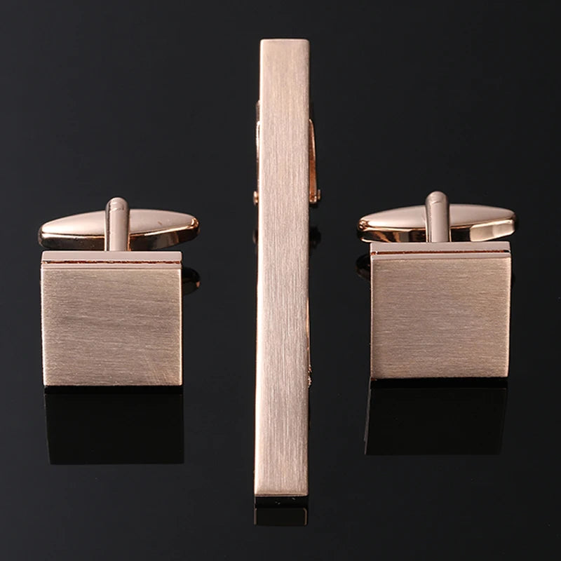 Classic Laser-Engraved Tie Clip & Cufflink Set