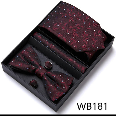 VanGise Prestige Tuxedo Gift Set – Silk Tie, Bow Tie, Cufflinks & Handkerchief
