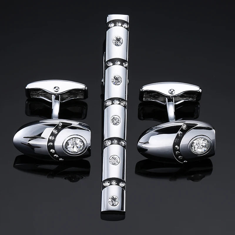 Classic Laser-Engraved Tie Clip & Cufflink Set