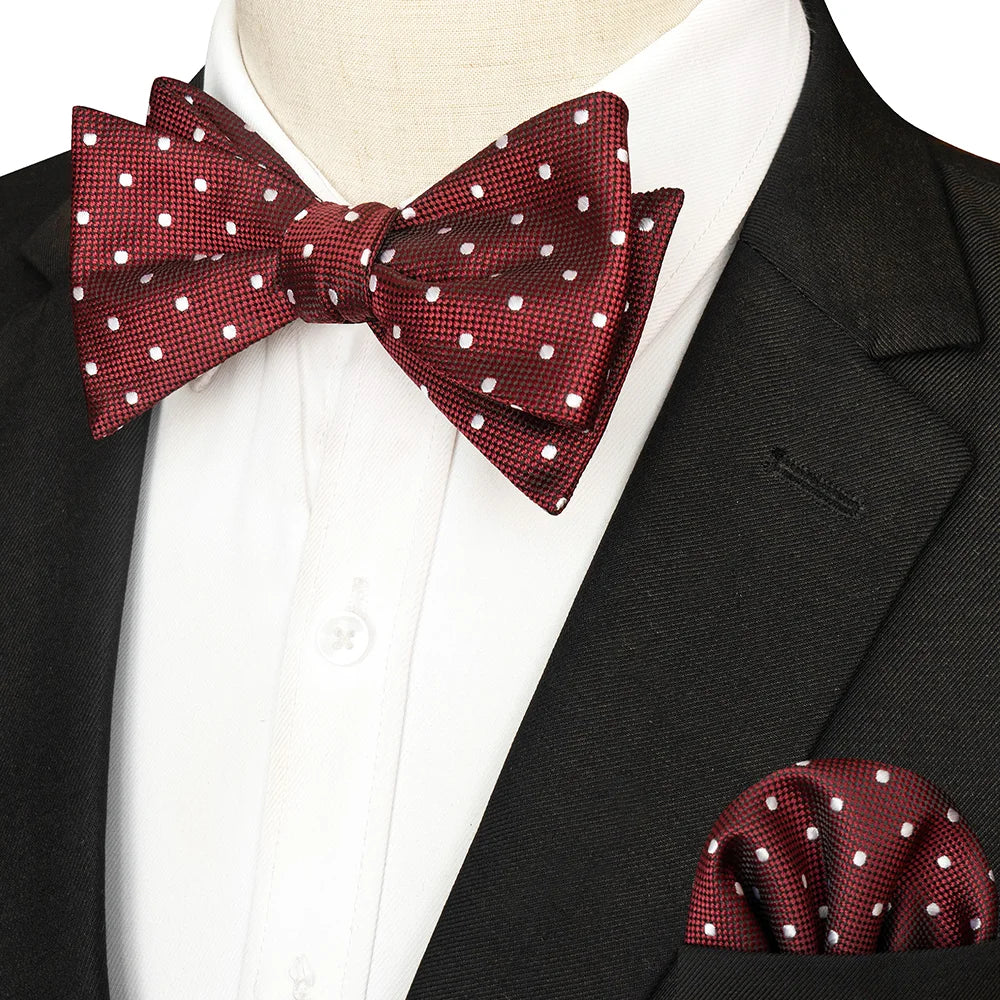 Striped Silk Bow Tie & Pocket Square Set – Refined Elegance for Every Occasion