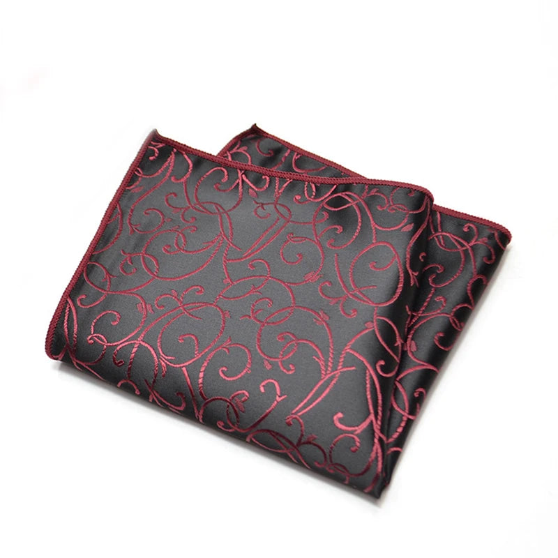 25cm Men’s Classic Paisley Striped Pocket Square – Elegant Handkerchief for Suit & Wedding