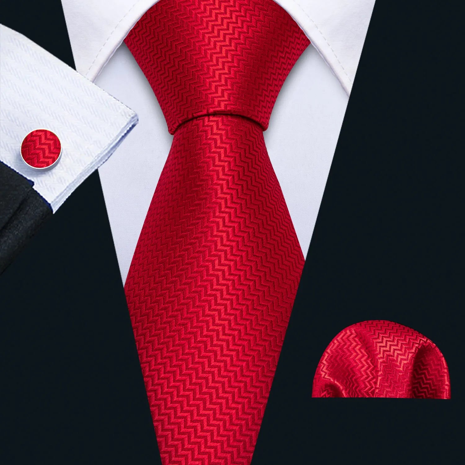 The Burgundy Rose Silk Tie Set
